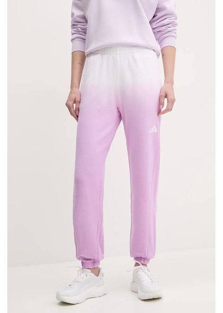 Adidas pantaloni de trening din bumbac all szn dip dye culoarea violet cu imprimeu jj4586