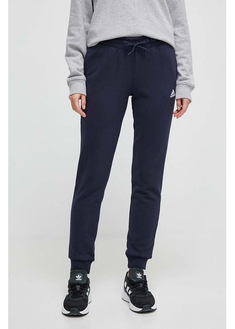Adidas pantaloni de trening din bumbac culoarea bleumarin cu imprimeu ic6869