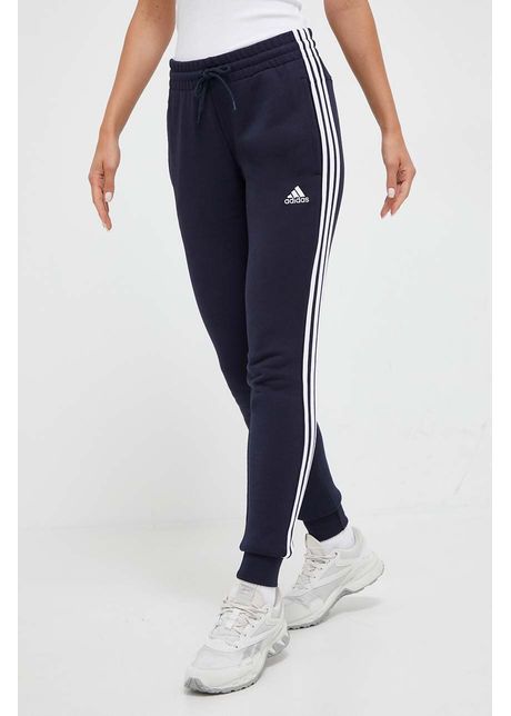 Adidas pantaloni de trening din bumbac culoarea bleumarin cu imprimeu ic9923
