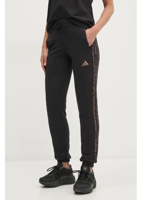 Adidas pantaloni de trening essentials animal femei culoarea negru modelator jm5892