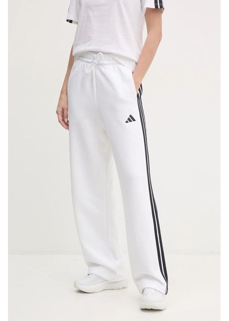 adidas pantaloni de trening Essentials culoarea alb, cu imprimeu, JE1301
