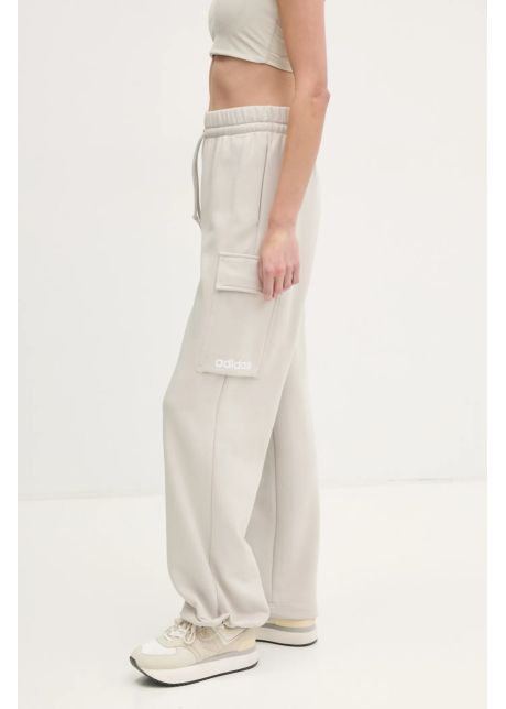 Adidas pantaloni de trening essentials linear culoarea bej neted jc5707