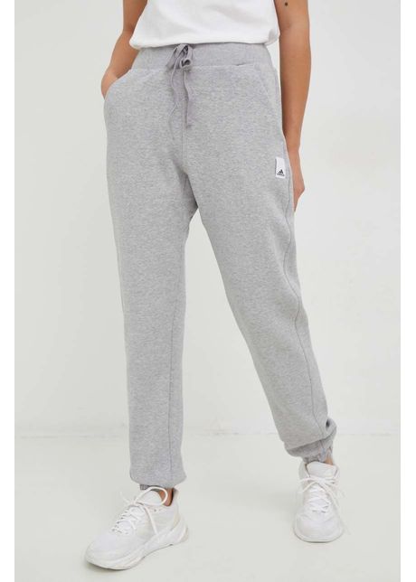 Adidas pantaloni de trening femei culoarea gri melanj