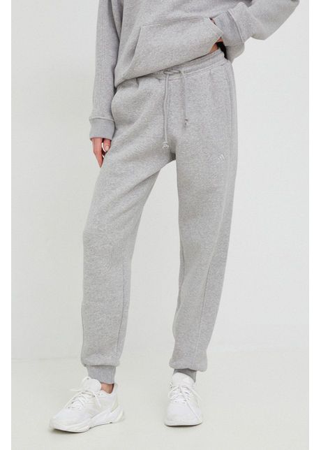 Adidas pantaloni de trening femei culoarea gri melanj