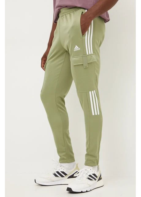 Adidas pantaloni de trening tiro culoarea verde cu imprimeu iw5990