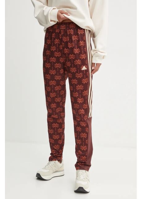 Adidas pantaloni de trening x farm rio culoarea bordo modelator iv9755