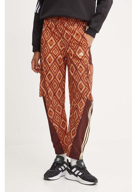 Adidas pantaloni de trening x farm rio culoarea bordo modelator iv9761