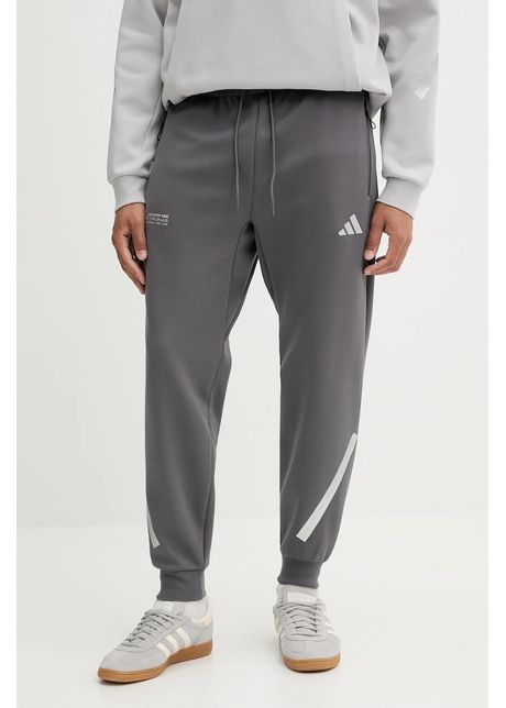 adidas pantaloni de trening x Mercedes culoarea gri, cu imprimeu, JW3478