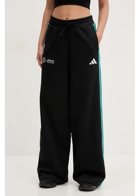 Adidas pantaloni de trening x mercedes femei culoarea negru cu imprimeu jv5432