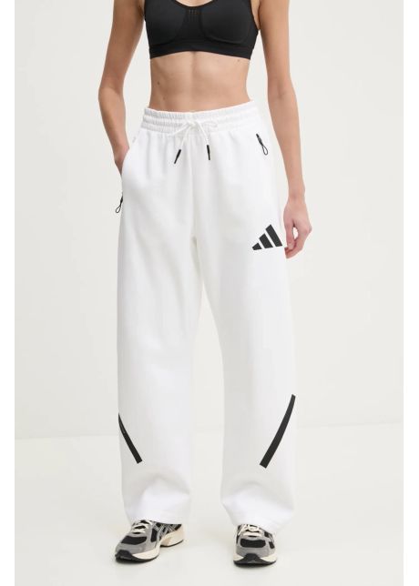 Adidas pantaloni de trening z n e culoarea bej cu imprimeu jj4747