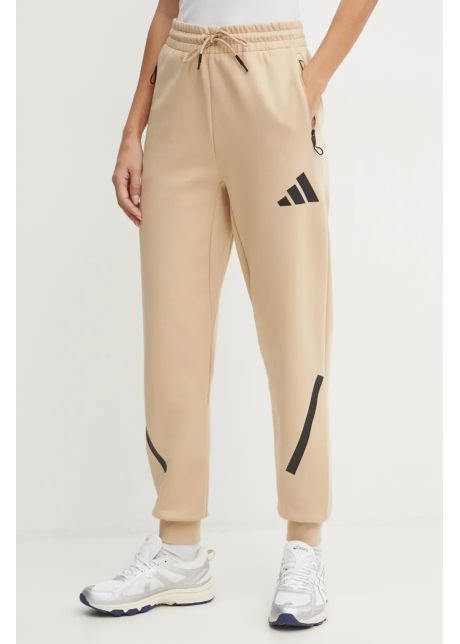 Adidas pantaloni de trening zne culoarea bej cu imprimeu jd9587