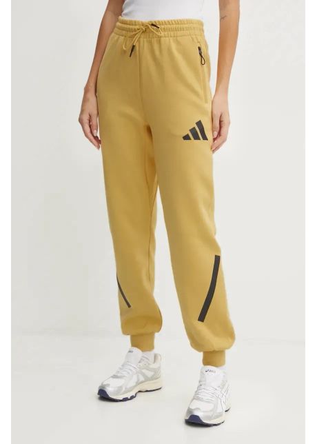 Adidas pantaloni de trening zne culoarea galben cu imprimeu je7847