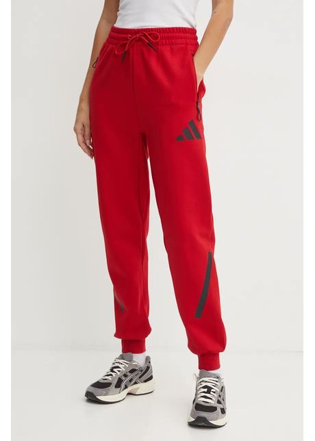 Adidas pantaloni de trening zne culoarea rosu cu imprimeu jf8886