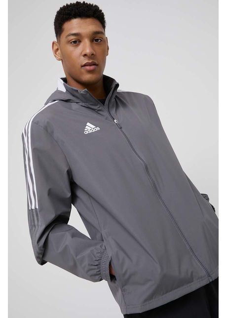 Adidas performance geaca sport culoarea gri de tranzitie