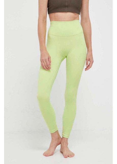 Adidas performance jambiere de yoga studio culoarea verde neted