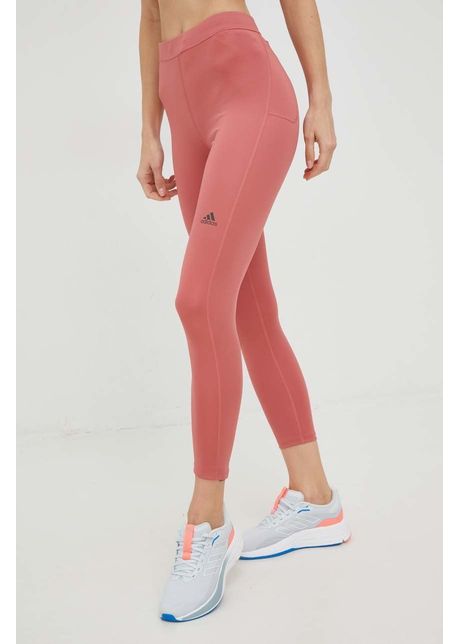 Adidas performance leggins de alergare run icons femei culoarea portocaliu neted