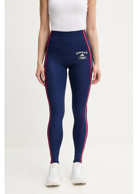 Adidas performance leggins de antrenament optime culoarea bleumarin cu imprimeu jg6151