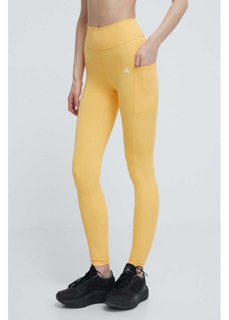 Adidas performance leggins de antrenament optime culoarea galben neted it9111