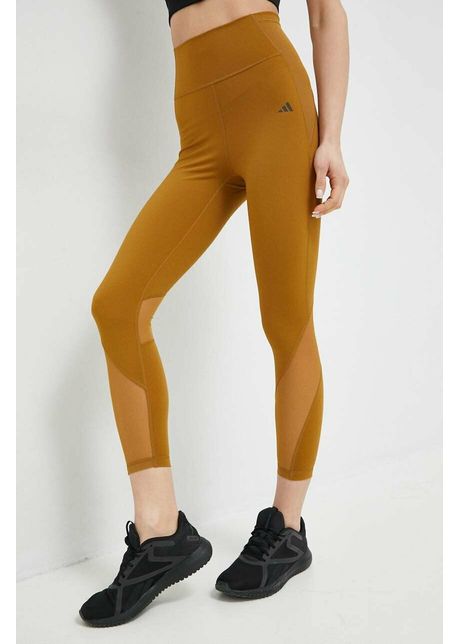 Adidas performance leggins de antrenament tailored culoarea maro neted