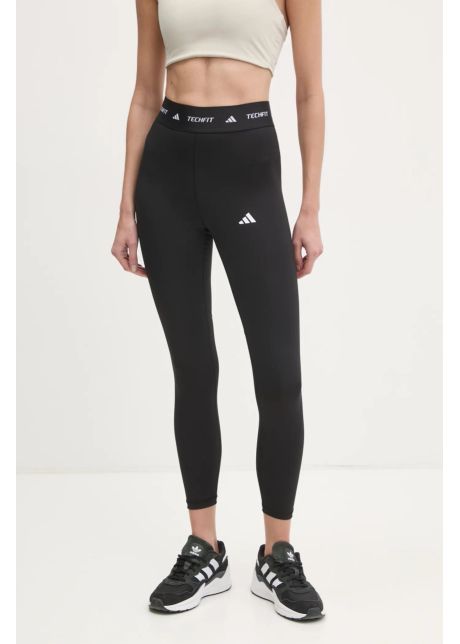 Adidas performance leggins de antrenament techfit culoarea negru cu imprimeu it2273