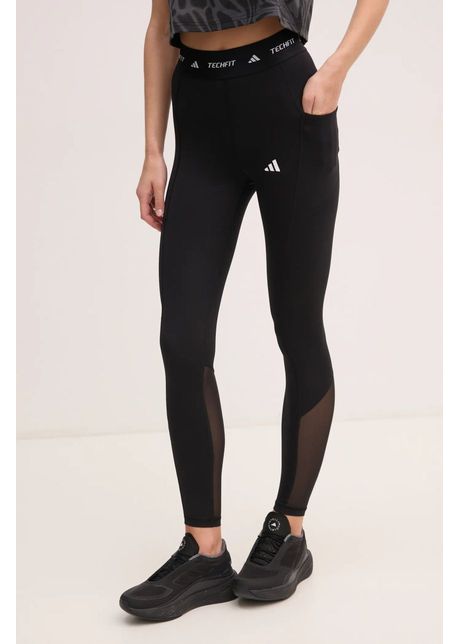 Adidas performance leggins de antrenament techfit culoarea negru cu imprimeu it2282