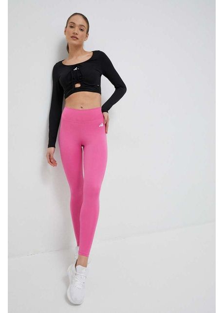 Adidas performance leggins de antrenament training essentials culoarea roz neted