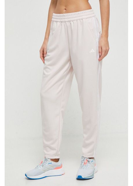 Adidas performance pantaloni de antrenament culoarea roz cu imprimeu is3969