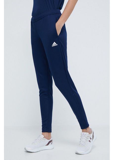 Adidas performance pantaloni de antrenament entrada 22 femei culoarea bleumarin uni hc0334