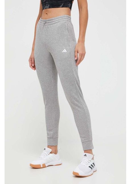 Adidas performance pantaloni de antrenament game and go culoarea gri melanj
