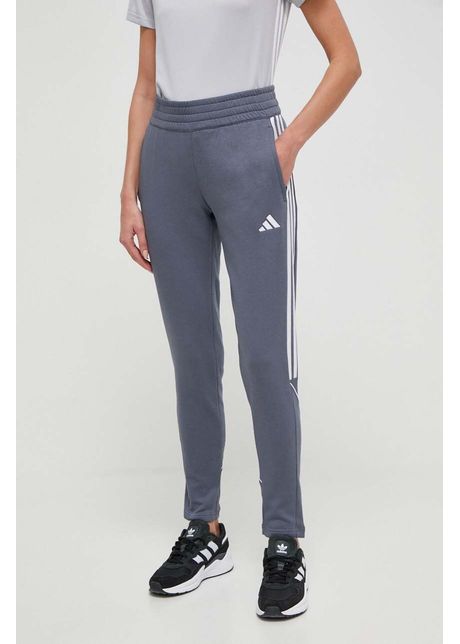 Adidas performance pantaloni de antrenament tiro 23 culoarea gri cu imprimeu hz3018