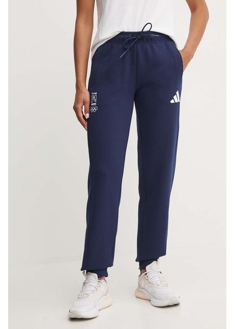 Adidas performance pantaloni de trening polska culoarea albastru marin cu imprimeu jf9047