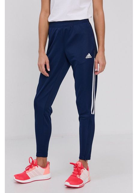 Adidas performance pantaloni gm4495 femei culoarea albastru marin cu imprimeu