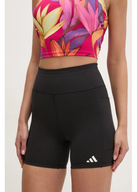 Adidas performance pantaloni scur i de alergare own the run culoarea negru neted high waist is9919