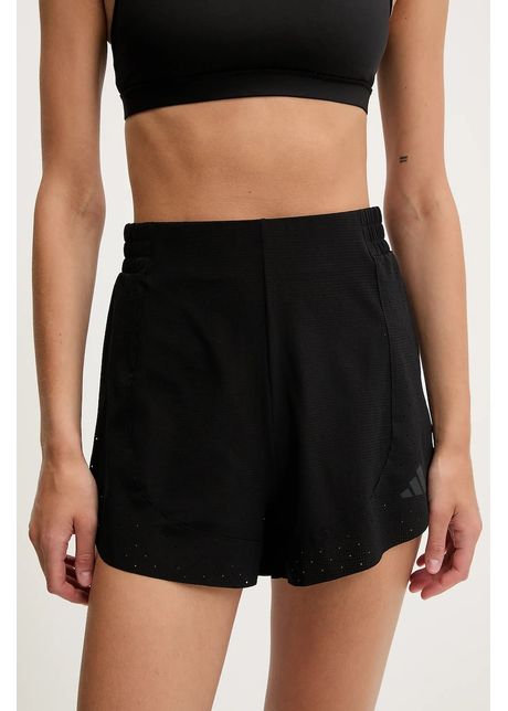 Adidas performance pantaloni scur i de antrenament airchill culoarea negru uni high waist jh3784