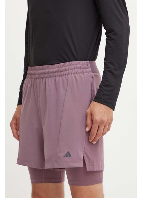 Adidas performance pantaloni scur i de antrenament yoga culoarea violet iy1633
