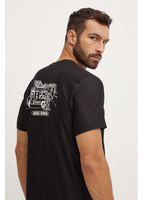 Adidas performance tricou de alergare culoarea negru cu imprimeu jj4690