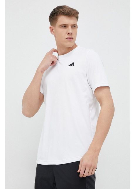 Adidas performance tricou de antrenament club culoarea alb neted