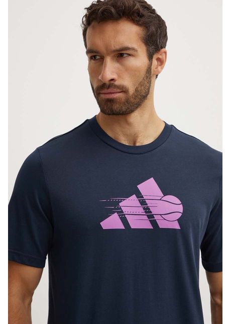 Adidas performance tricou de antrenament culoarea albastru marin cu imprimeu iw0150