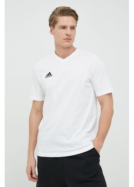 Adidas performance tricou din bumbac entrada 22 culoarea alb uni hc0452