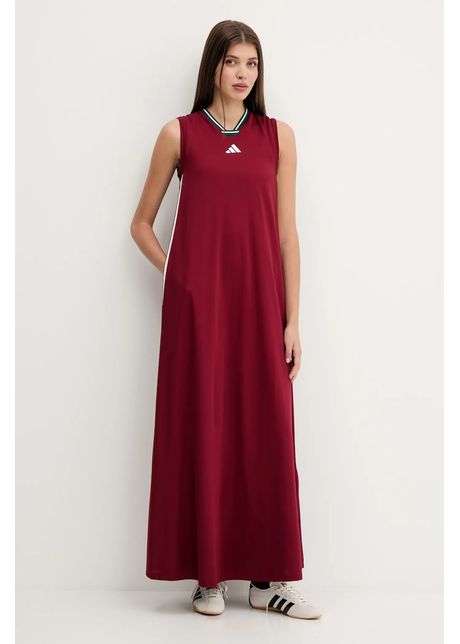 adidas rochie House of Tiro culoarea bordo, maxi, drept, JX5160