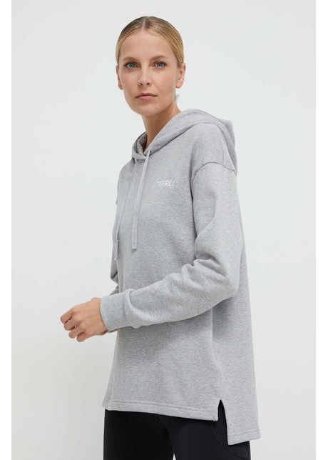 Adidas terrex bluz de trening terrex culoarea gri cu glug melanj ib6567