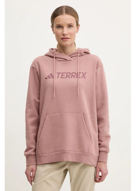 Adidas terrex bluz trening multi culoarea roz cu glug cu imprimeu jf9090