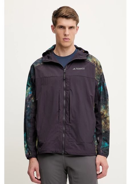 Adidas terrex jachet de exterior x national geographic culoarea violet de tranzitie oversize jd5839