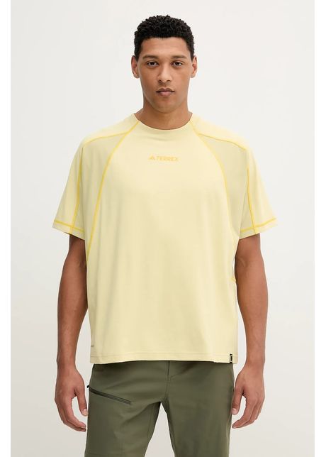 Adidas terrex tricou sport x national geographic culoarea galben cu imprimeu jd5961