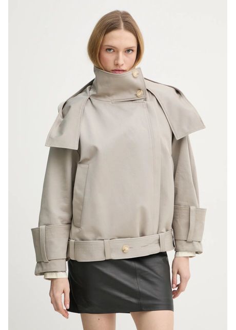 Aeron geaca linden femei culoarea bej de tranzitie oversize jk102556