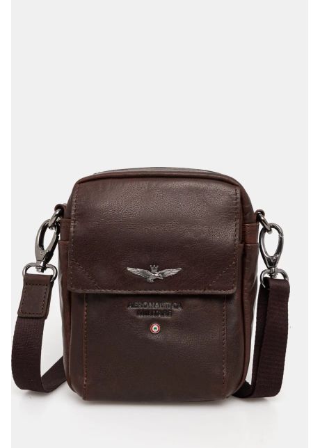 Aeronautica militare borseta de piele culoarea maro