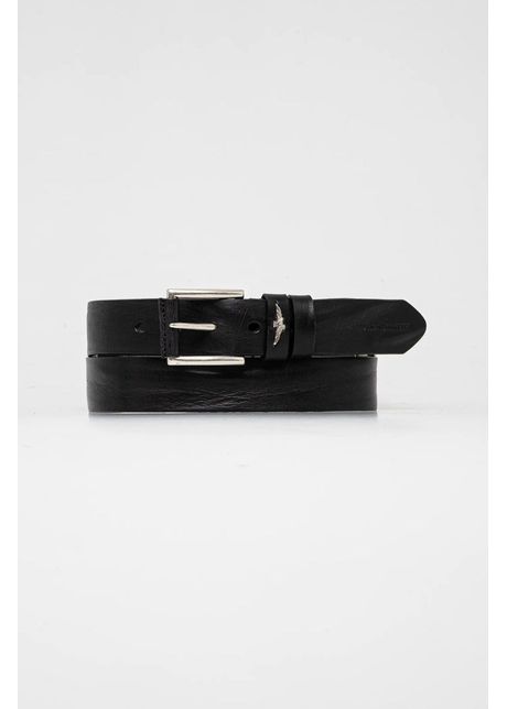 Aeronautica militare curea de piele barbati culoarea negru