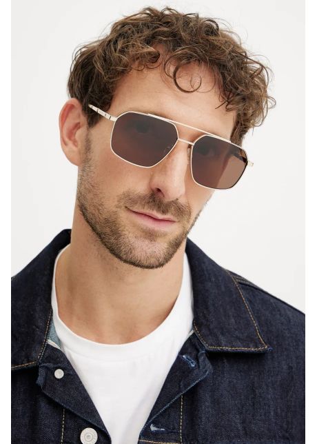 Alexander mcqueen ochelari de soare barbati culoarea auriu am0477s