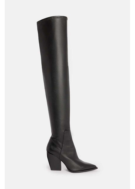 Allsaints cizme lara boot femei culoarea negru cu toc drept w099fb