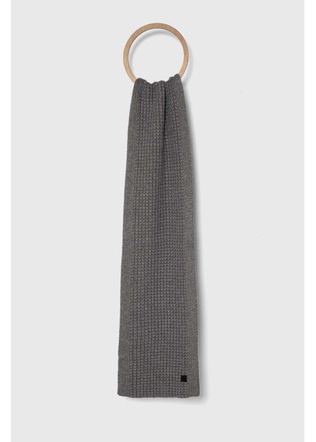 Allsaints esarfa din amestec de lana culoarea gri neted